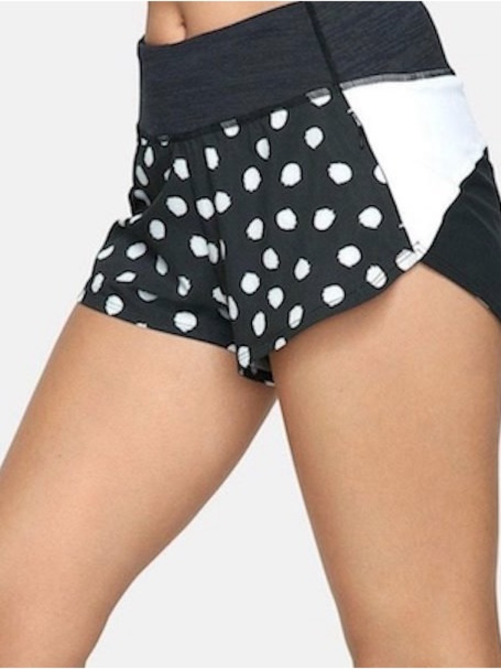 Outdoor Voices Black and White Polka Dot Athletic Shorts